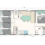 Mobilehome 8 Personnes Avec Clim Situe Au Camping L'elysee Grau Du Roi Vagues Oceanes By Capfun 캠프장